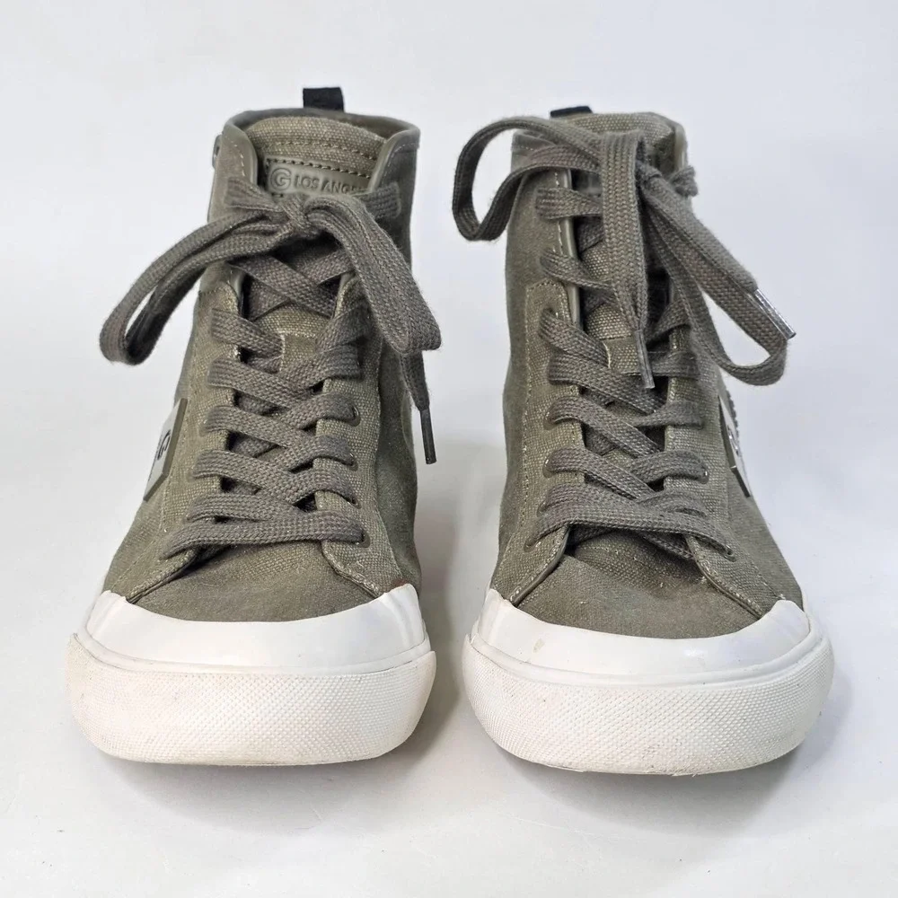 GBG Los Angeles by Guess Orliaz Olive Green Canvas High Top Sneakers Size 9.5 M
